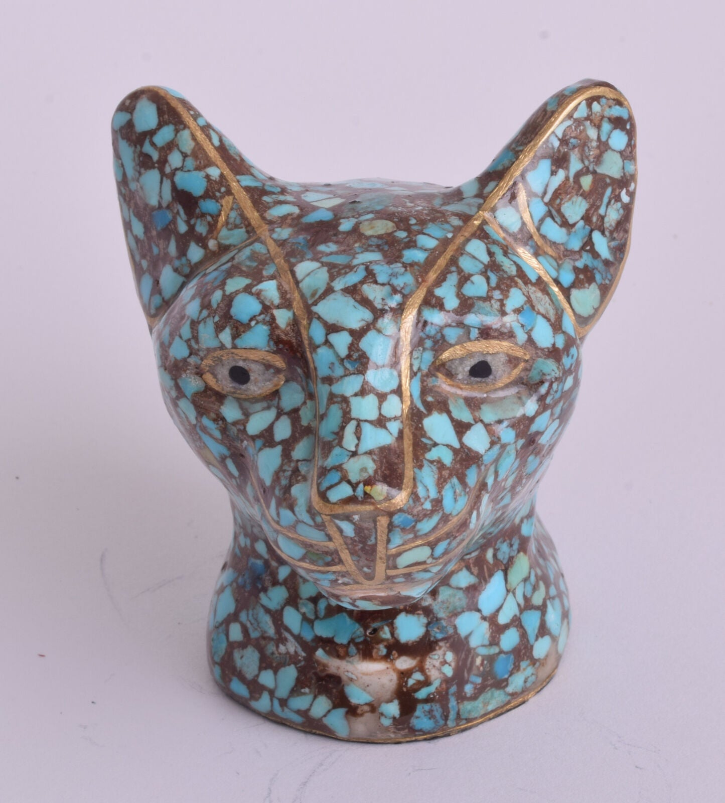 Egyptian Cat Bastet Statue-covered with Egyptian Turquoise-Decorative-Revival