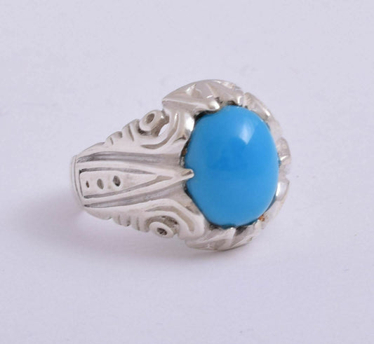 Egyptian Turquoise Sterling silver Men Ring-Middle Eastern