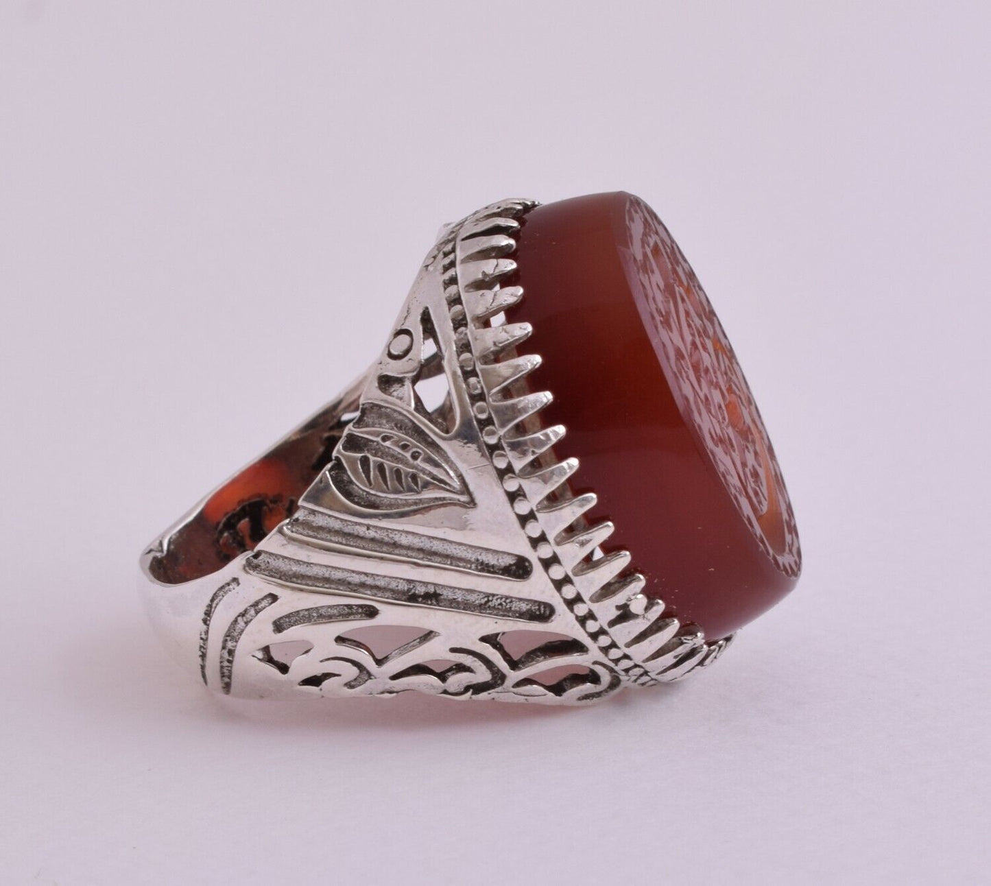 Yemen agate aqeeq aqiq akik Islamic sterling Silver Men Ring-yemeni