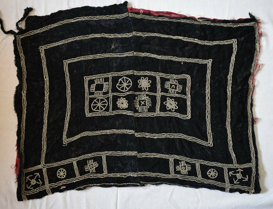 Antique Handmade beaded Rashaida Sudan Tribal Bedouin Velvet Fabric/ Headdress