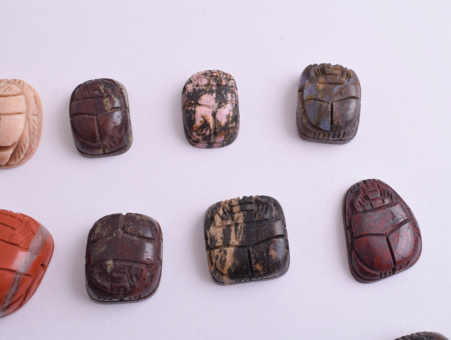 27 Egyptian Scarab-Hand Carved Egyptian Japser Scarab-Revival stone amulet