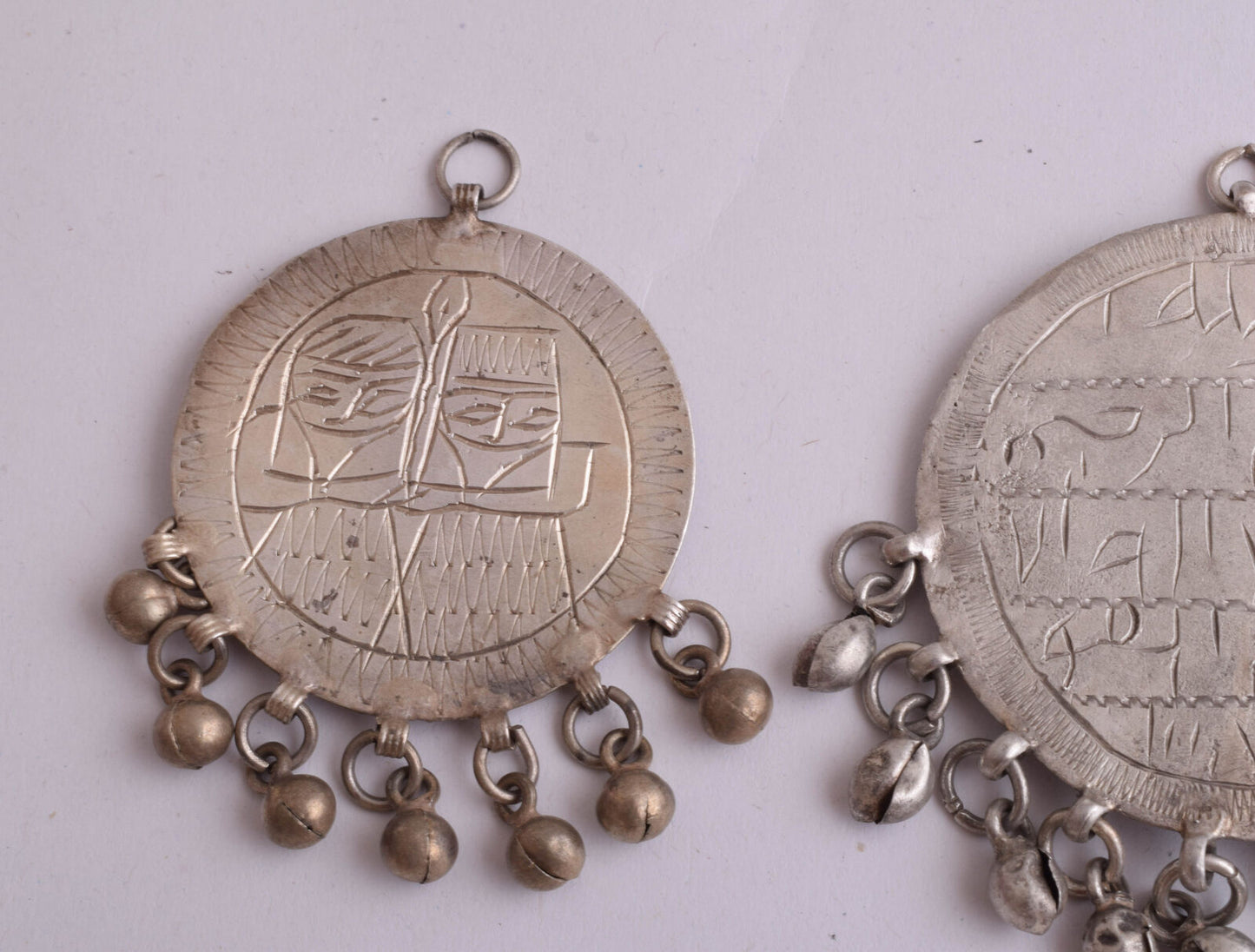 3 Vintage Silver Egyptian Zar Amulet Pendants-SALE