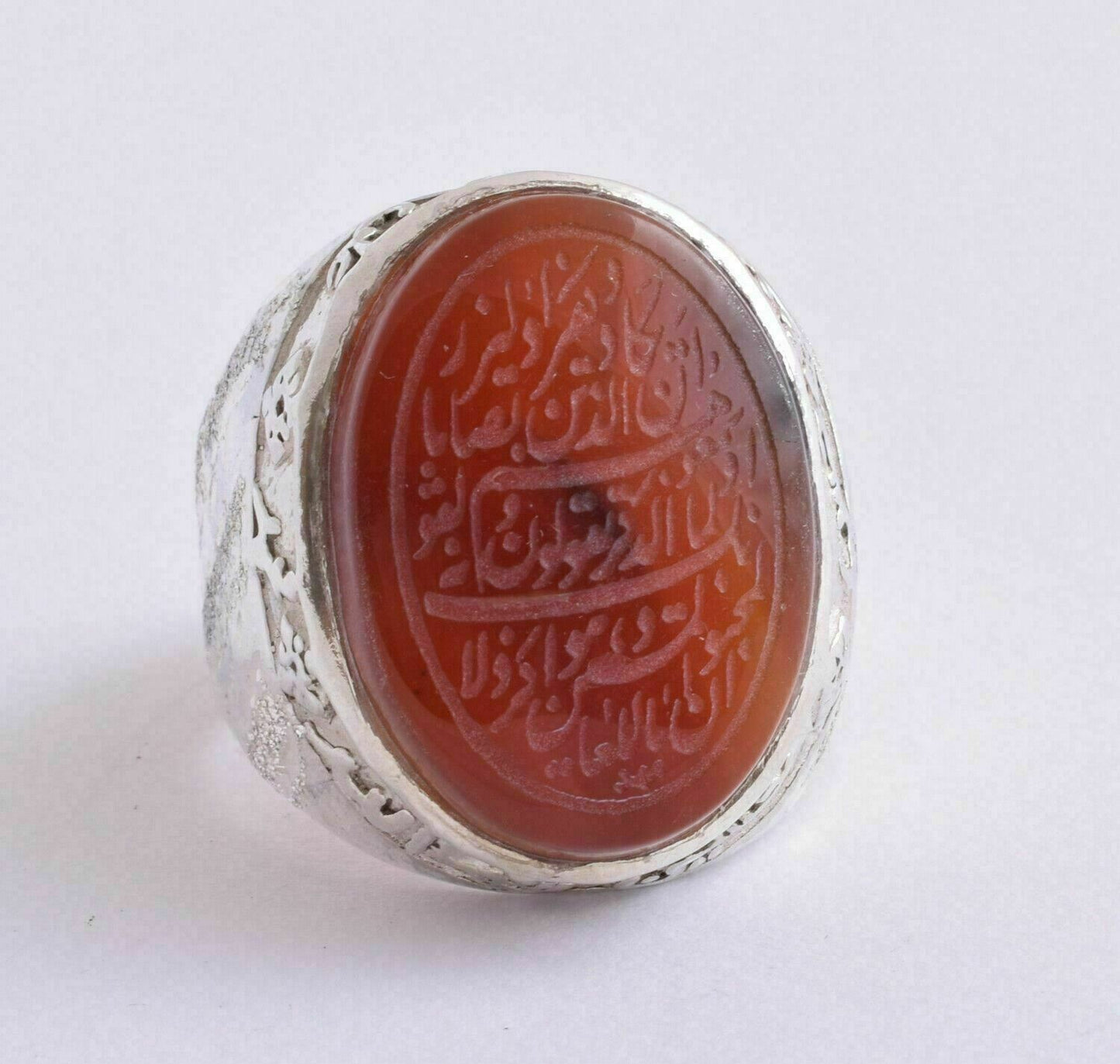 Islamic yemen- yemeni-agate aqeeq aqiq 925 Silver Men Ring- Quran-middle eastern