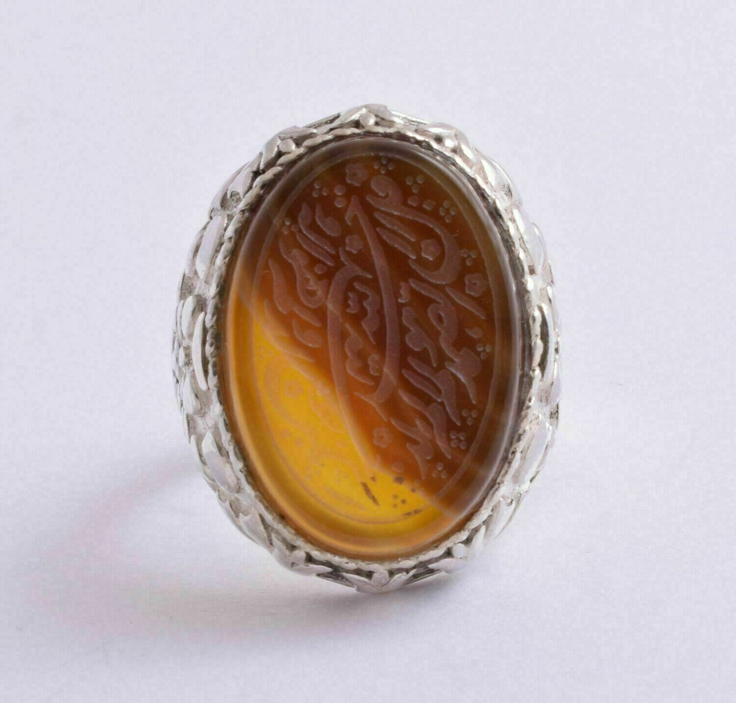 Agate aqeeq aqiq 925 Silver Men Ring- Quran-Islamic yemen- yemeni