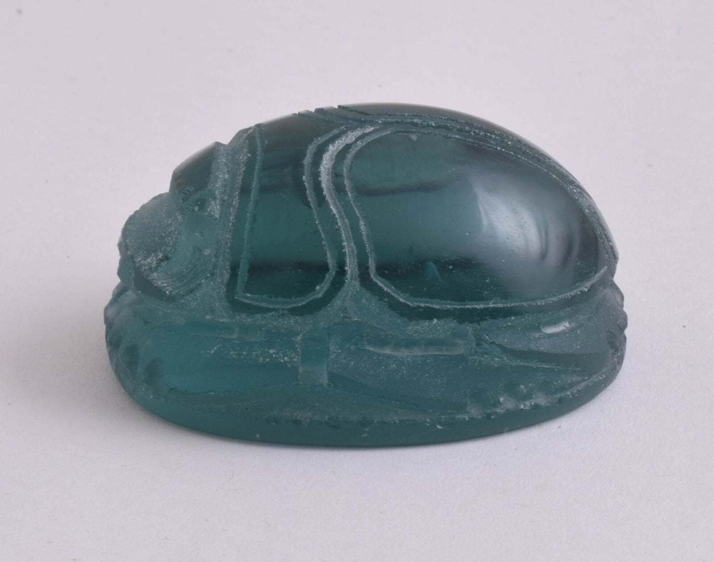 Obsidian Glass Egyptian Scarab, Volcanic Glass-Lava- Handcarved-113 gram