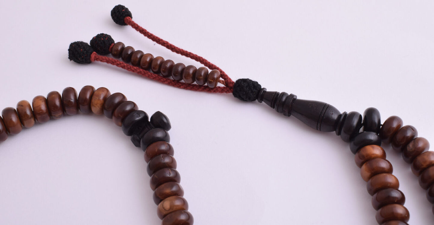 4 Pieces/ Kuka-Ebony Islamic Prayer Beads-Worry Beads-Muslim Tasbih-Dhikr