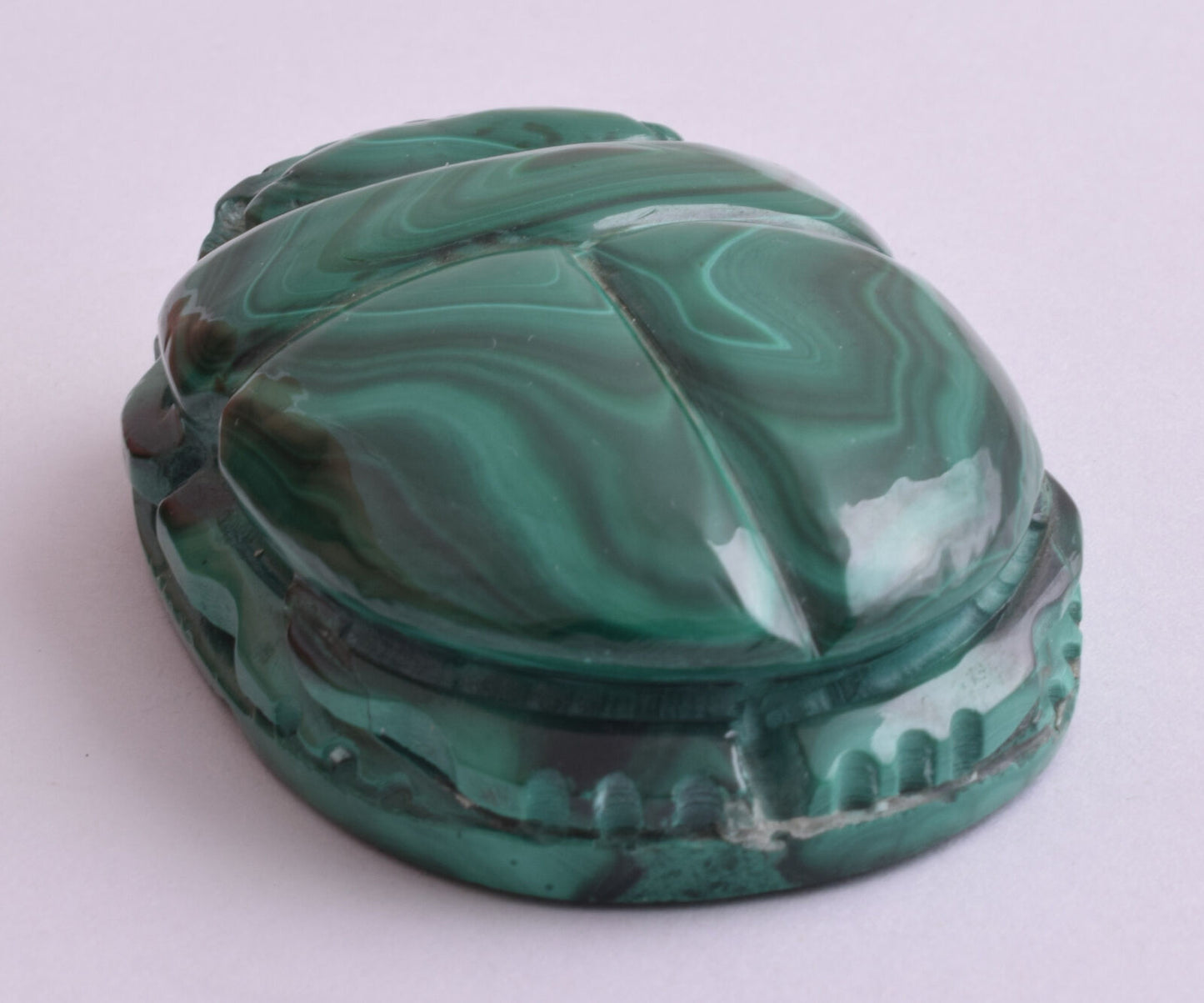 Egyptian Scarab-Carved egyptian Malachite SCARAB- 2.5" / 124 gram