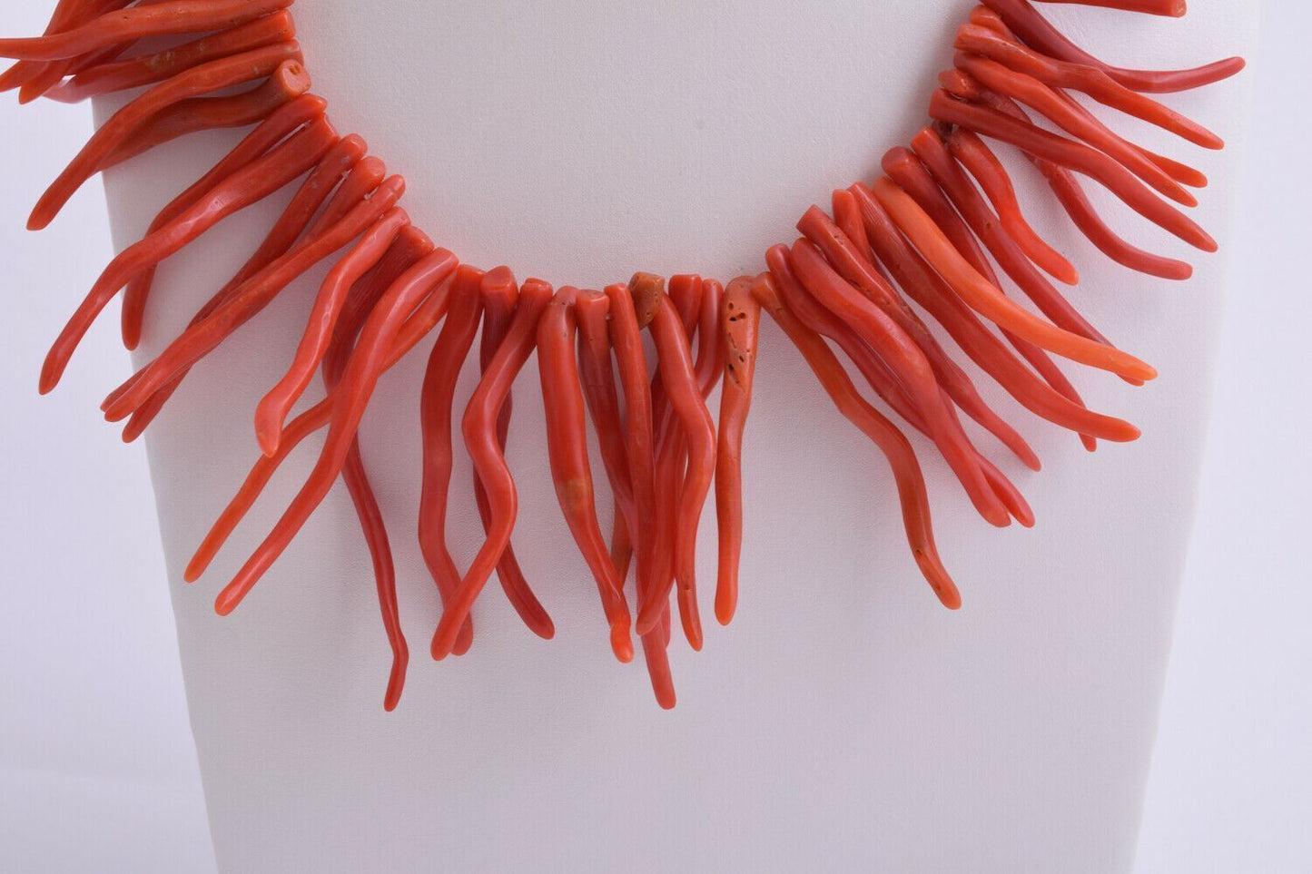 Natural Red Coral Necklace-untreated Italian branch Red coral-80 gram