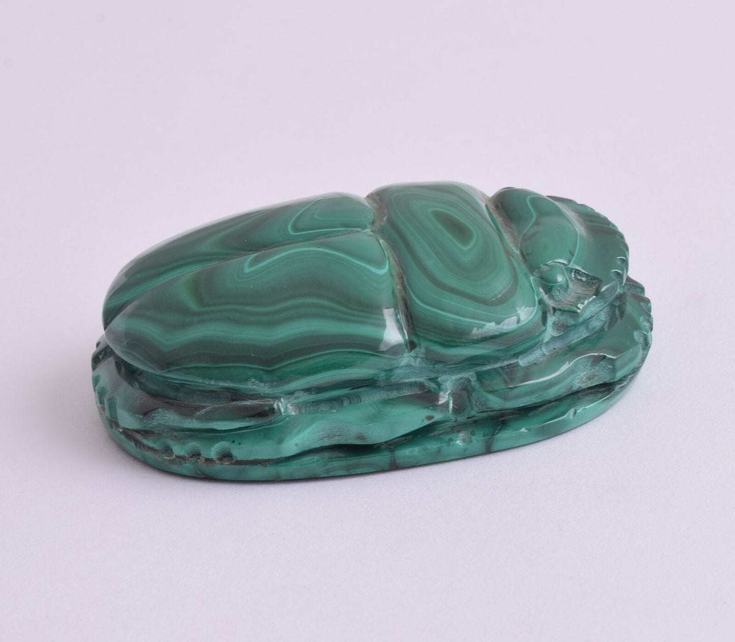 Egyptian Scarab-Carved egyptian Malachite SCARAB- 2.5" / 124 gram