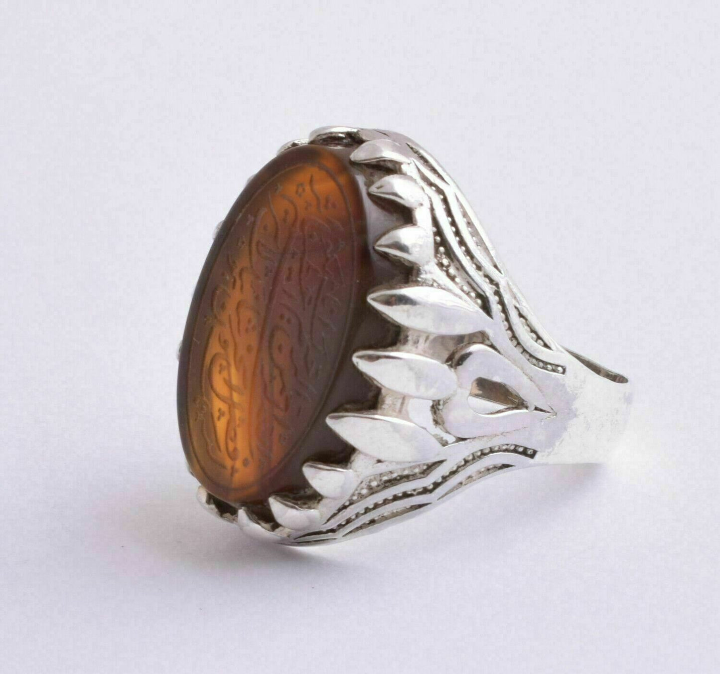 Agate aqeeq aqiq 925 Silver Men Ring- Quran-Islamic yemen- yemeni