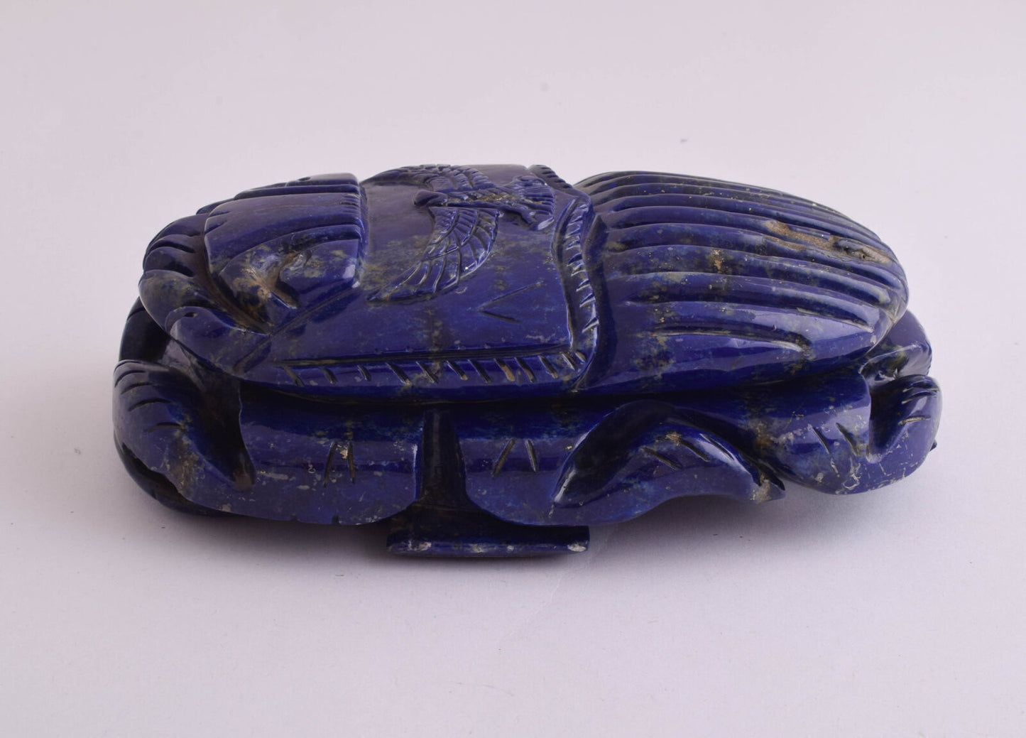 Lapis Lazuli-Egyptian Scarab-Scarab Beetle- carved- Large 6.7" / 1600 grams