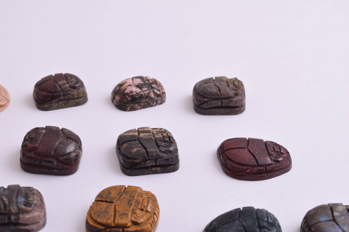 27 Egyptian Scarab-Hand Carved Egyptian Japser Scarab-Revival stone amulet