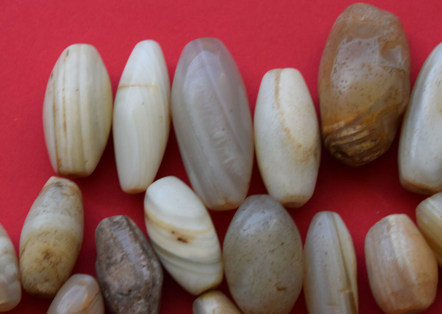 51 Antique ancient banded agate Carnelian beads-middle eastern-400 grams