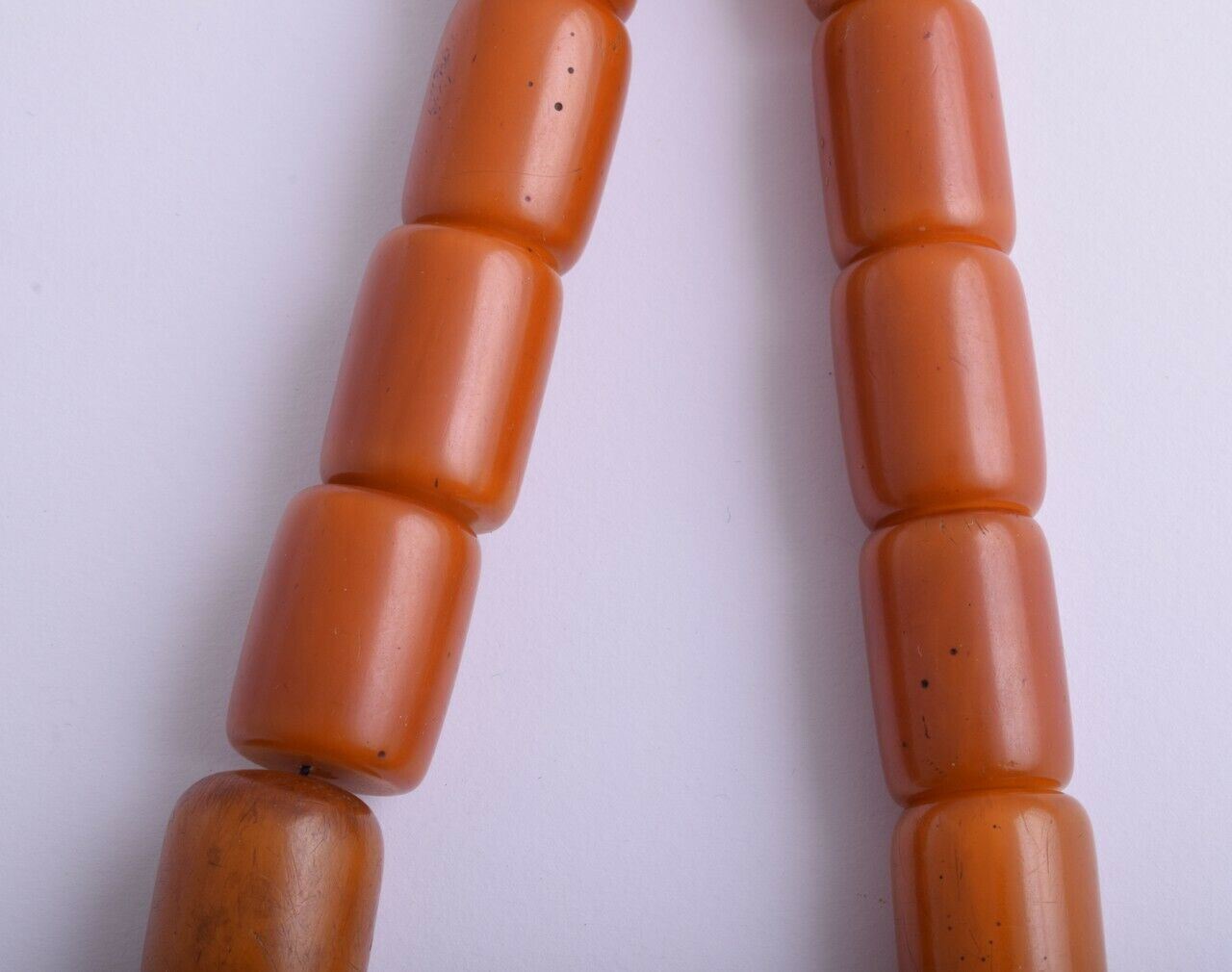 Antique German Misky Bakelite Amber /Trade Beads-Simulated Amber Strand Necklace