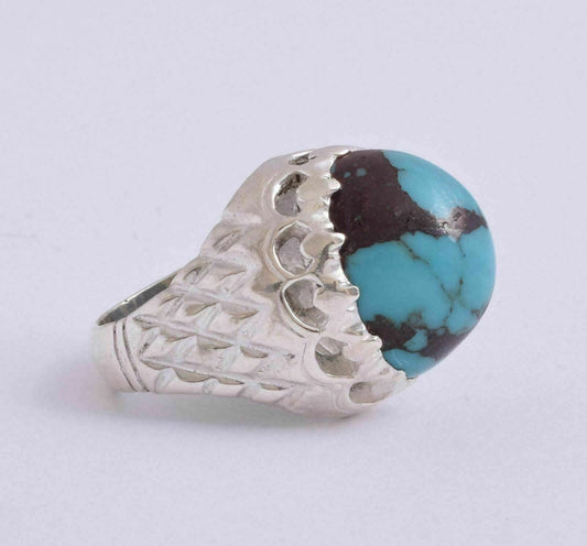 Egyptian Turquoise Sterling silver Men Ring-Middle Eastern