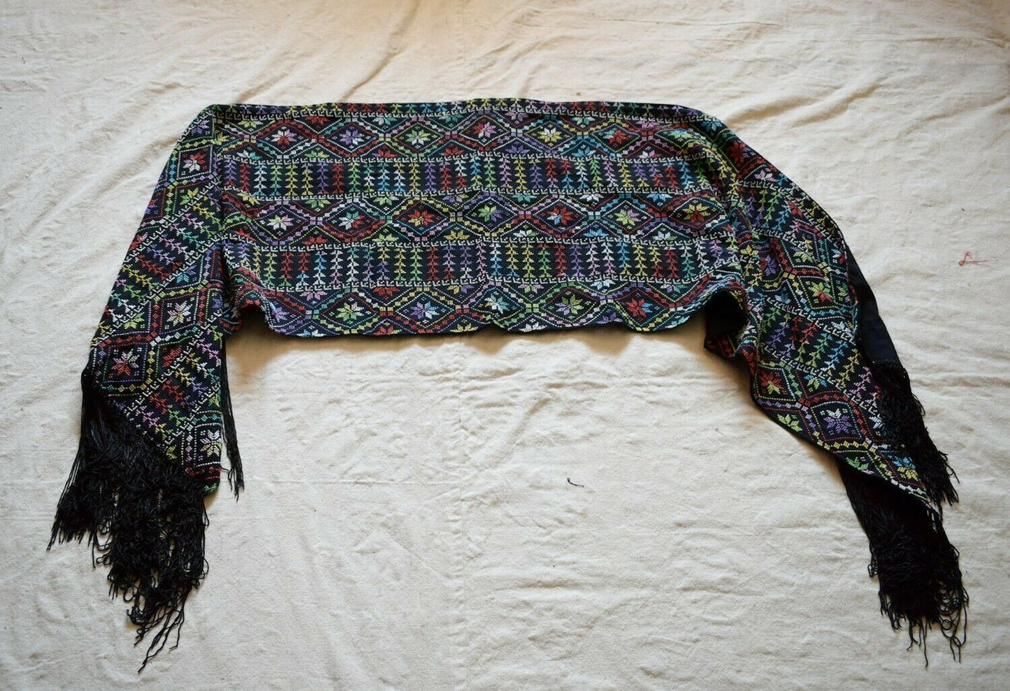 Palestinian Scarf, Embroidered Shawl, Egyptian Shawl, Bedouin Scarf, Hand Woven