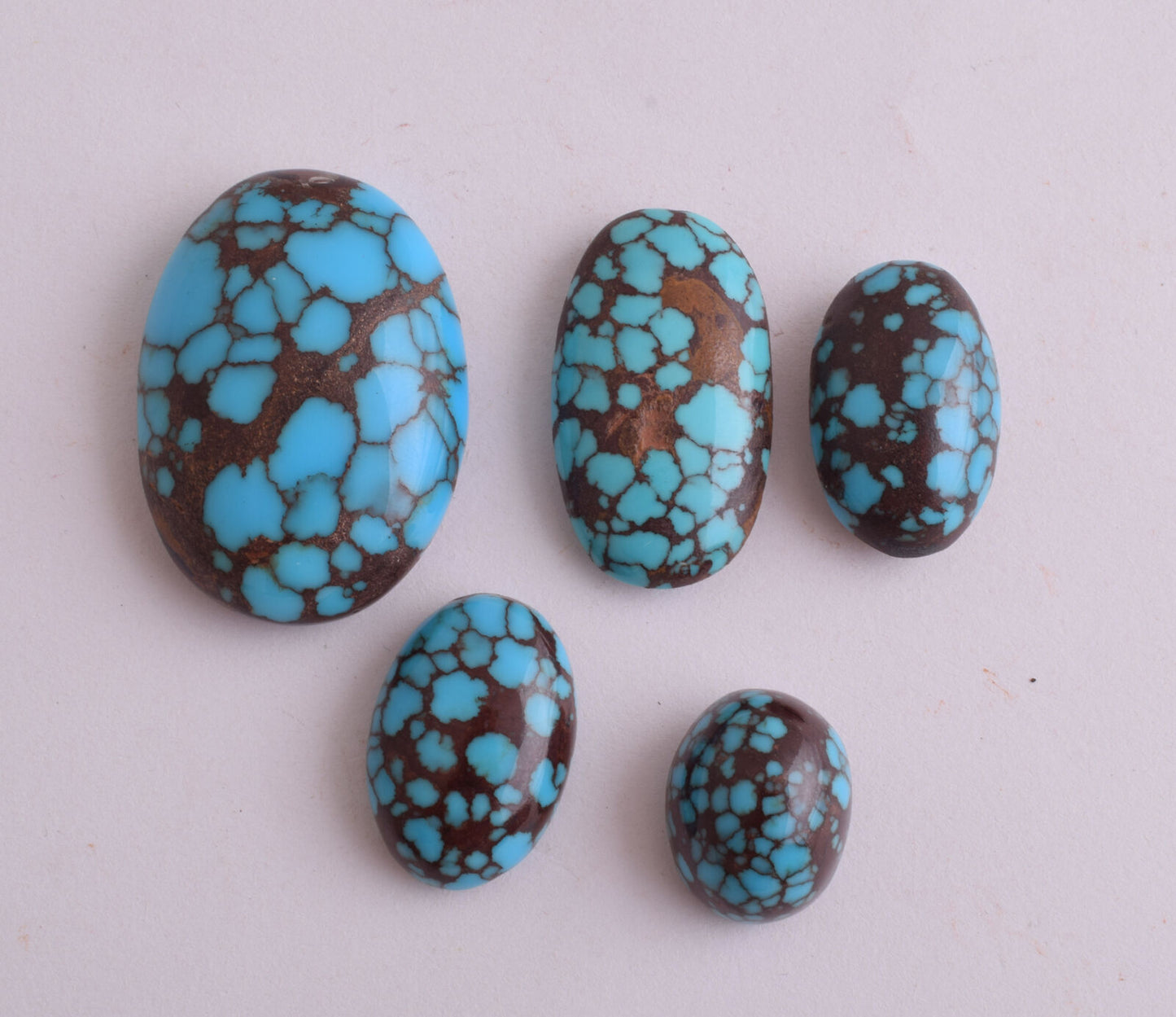 Egyptian Turquoise spiderweb Cabochon/ 5 Cab cabochon stone- 219 Carats-Lot