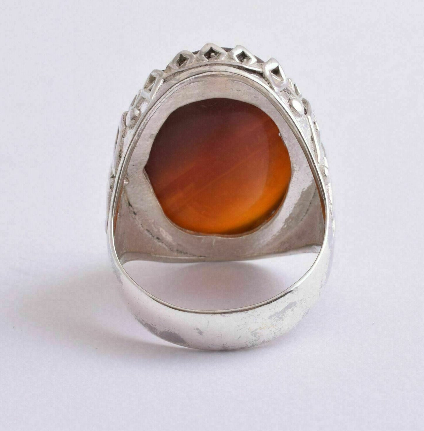 Agate aqeeq aqiq 925 Silver Men Ring- Quran-Islamic yemen- yemeni