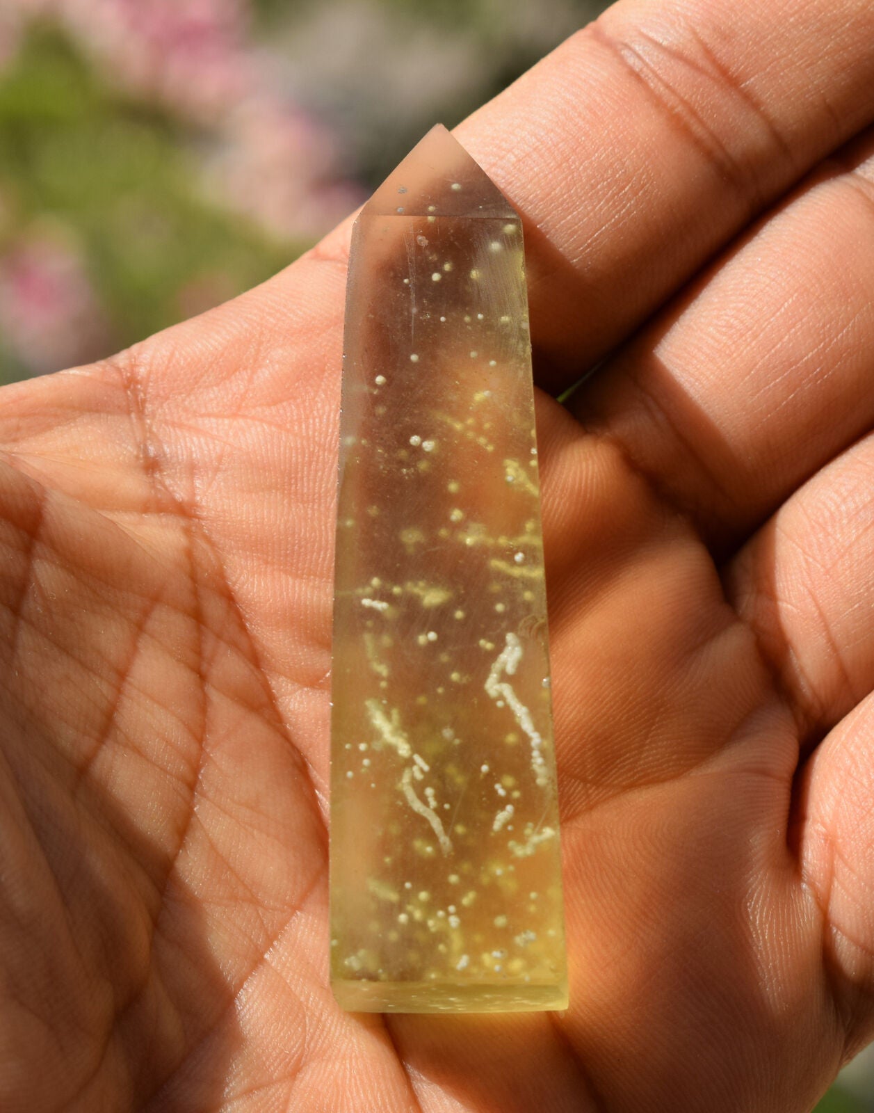 Libyan Desert Glass Obelisk-204 ct-Meteorite Tektite-asteroid impact-3" Height