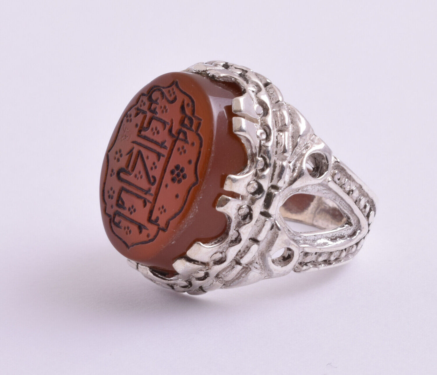 Islamic Yemeni Silver agate aqeeq aqiq men muslim ring -yemen عقيق