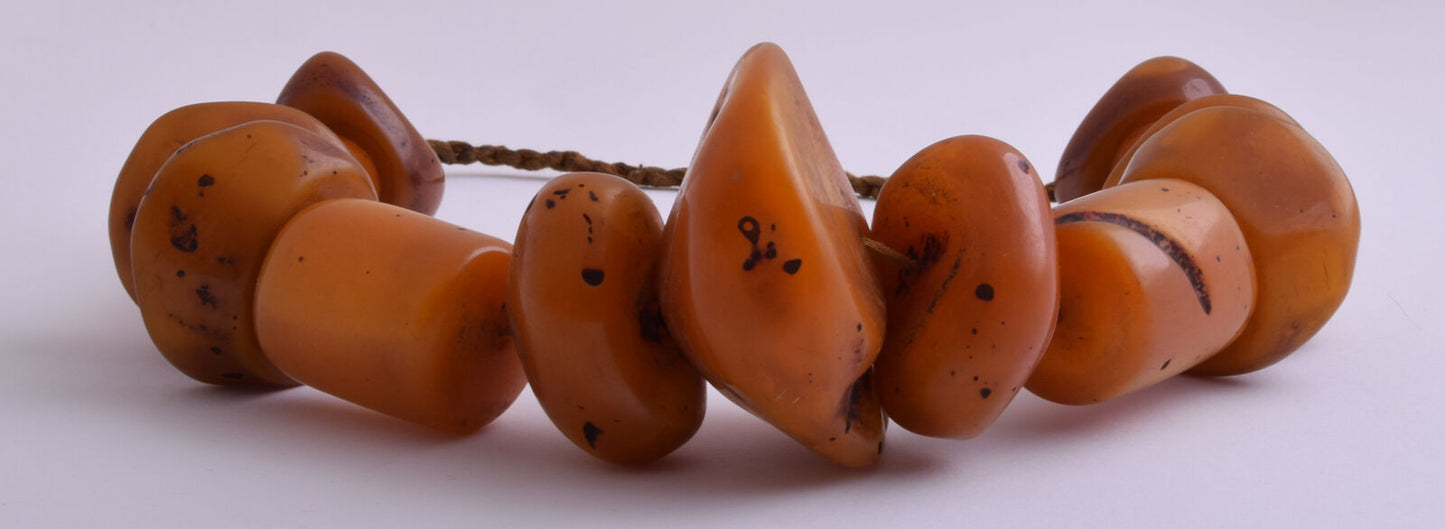 LARGE antique African Moroccan Amber Beads Strands-RESIN-FAUX amber- 570 gram