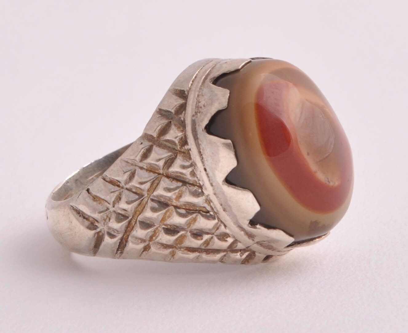 Yemeni Agate Aqeeq silver Ring/ Yemen Yemeni Akik aqiq Silver Men/Islamic-DHL