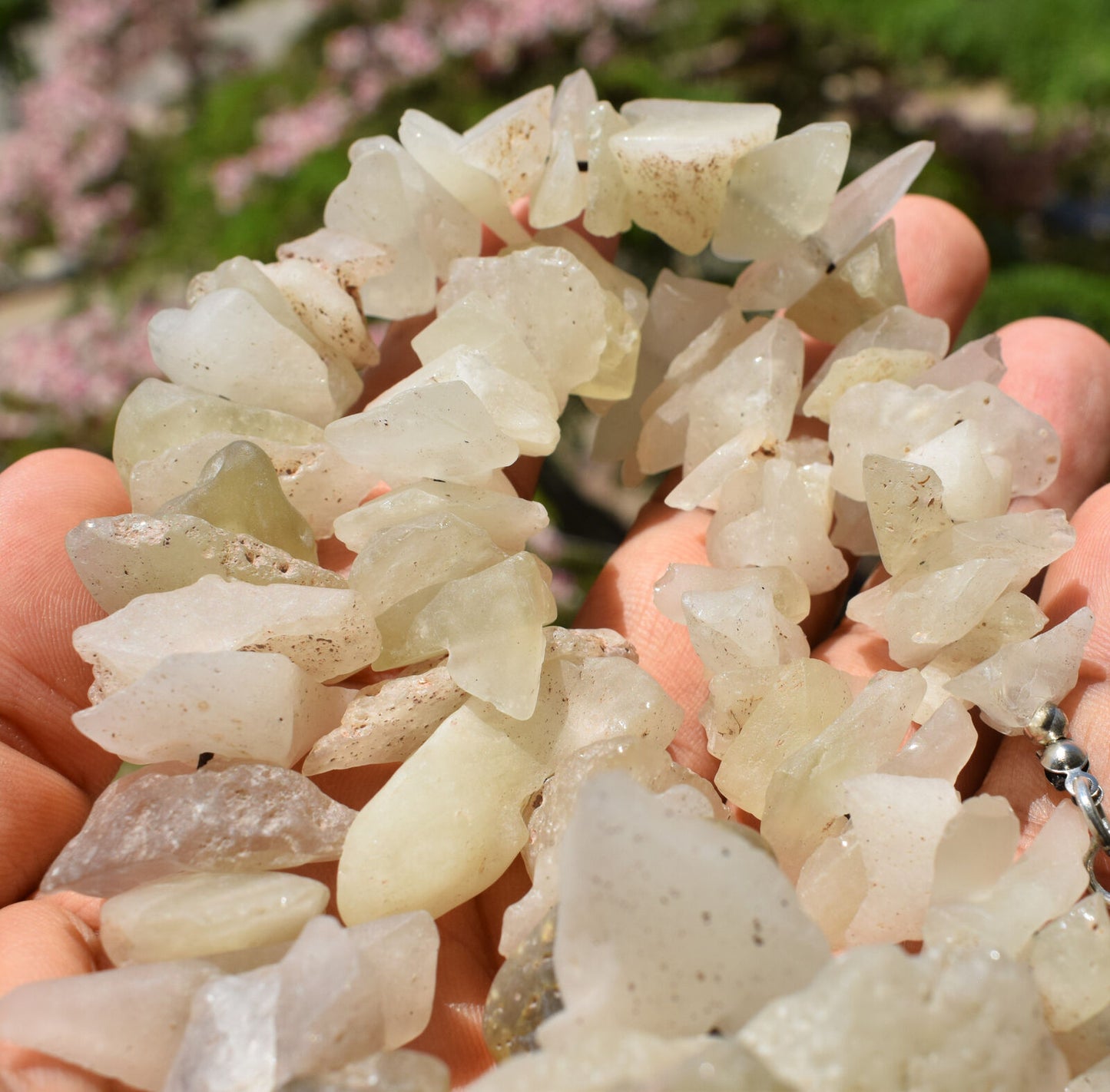 Libyan Desert glass Necklace, rough desert glass from asteroid impact-183 grams