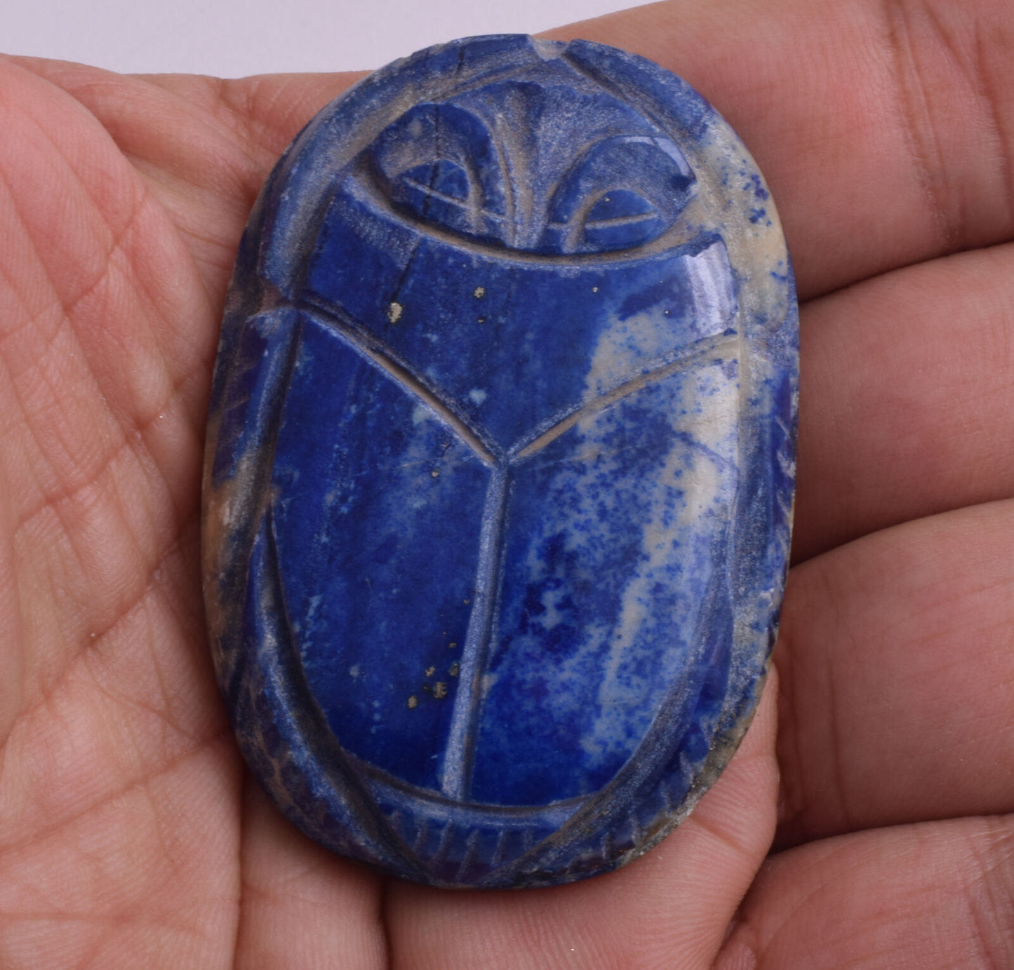 Egyptian Scarab-Carved Egyptian Lapis Lazuli Scarab- 2.4" / 62 grams