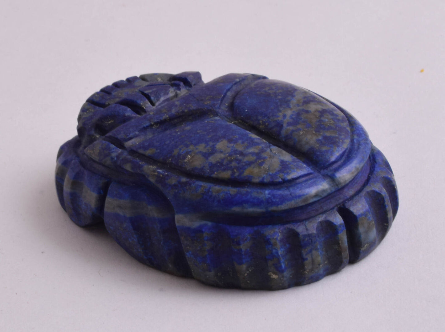 Egyptian Scarab-Carved Egyptian Lapis Lazuli Scarab- 2.6" /  127 gram