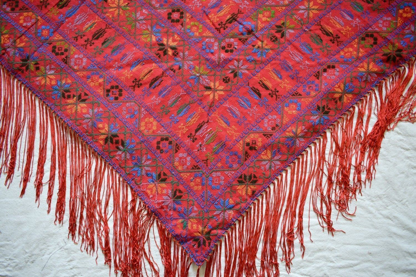 Palestinian Scarf, Embroidered Shawl, Egyptian Shawl, Bedouin Scarf, Hand Woven