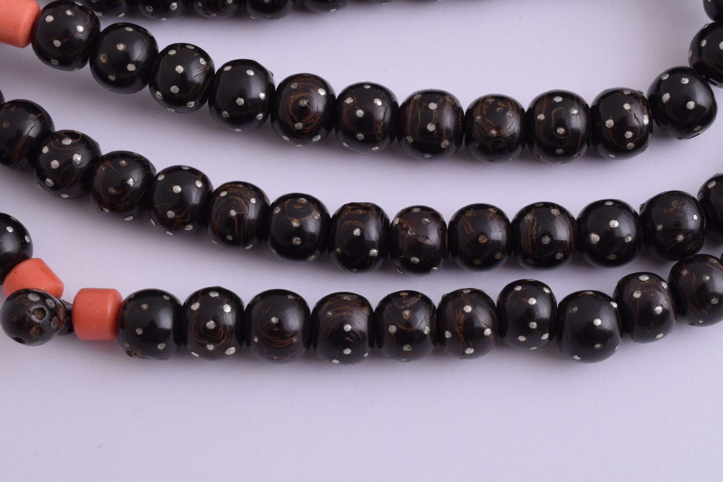 Antique black coral Yusr prayer beads-makawy Hejaz -106gr-يسر مكاوي قديم