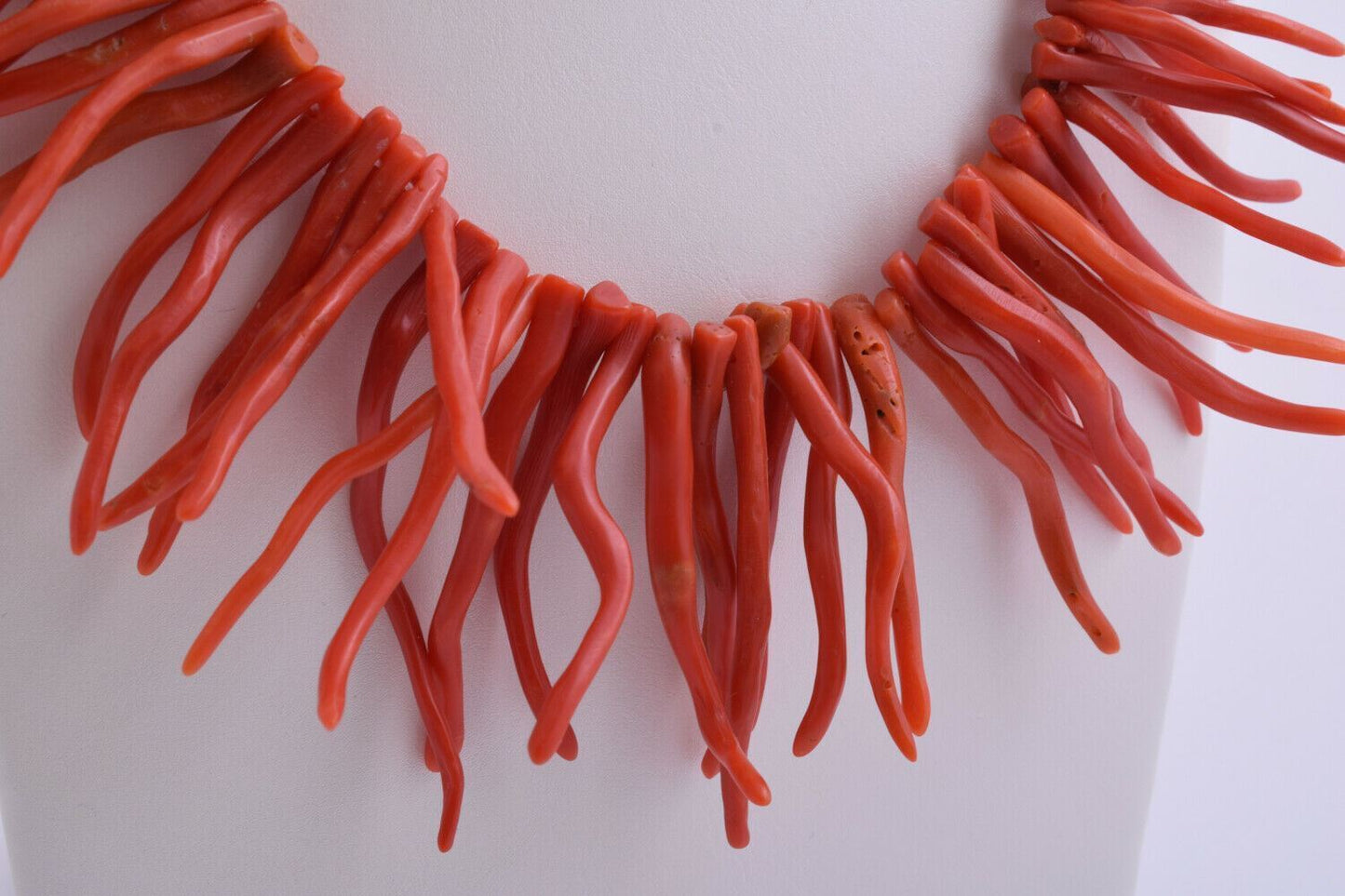 Natural Red Coral Necklace-untreated Italian branch Red coral-80 gram