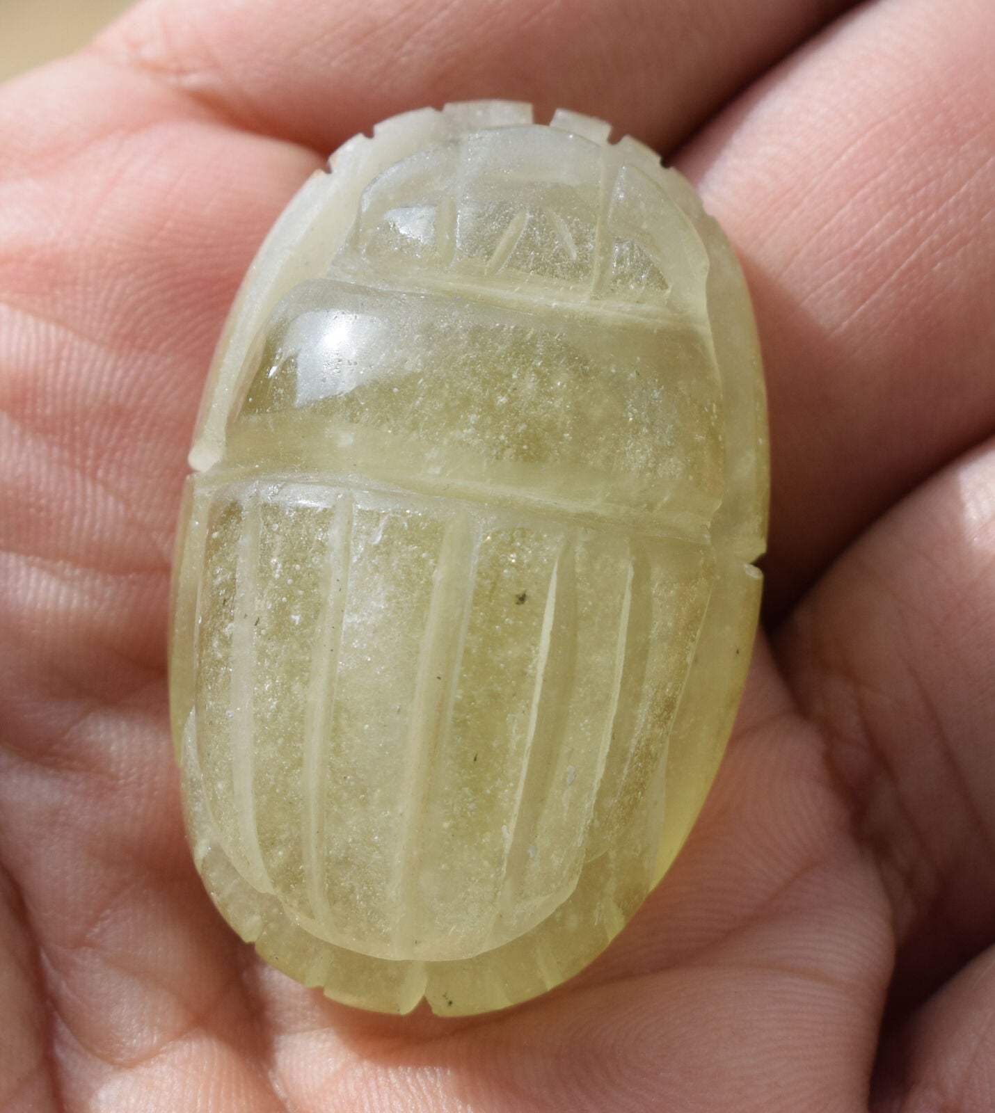 Libyan Desert Glass, Egyptian Scarab, Scarab Beetle, asteroids Impact- 145 Carat