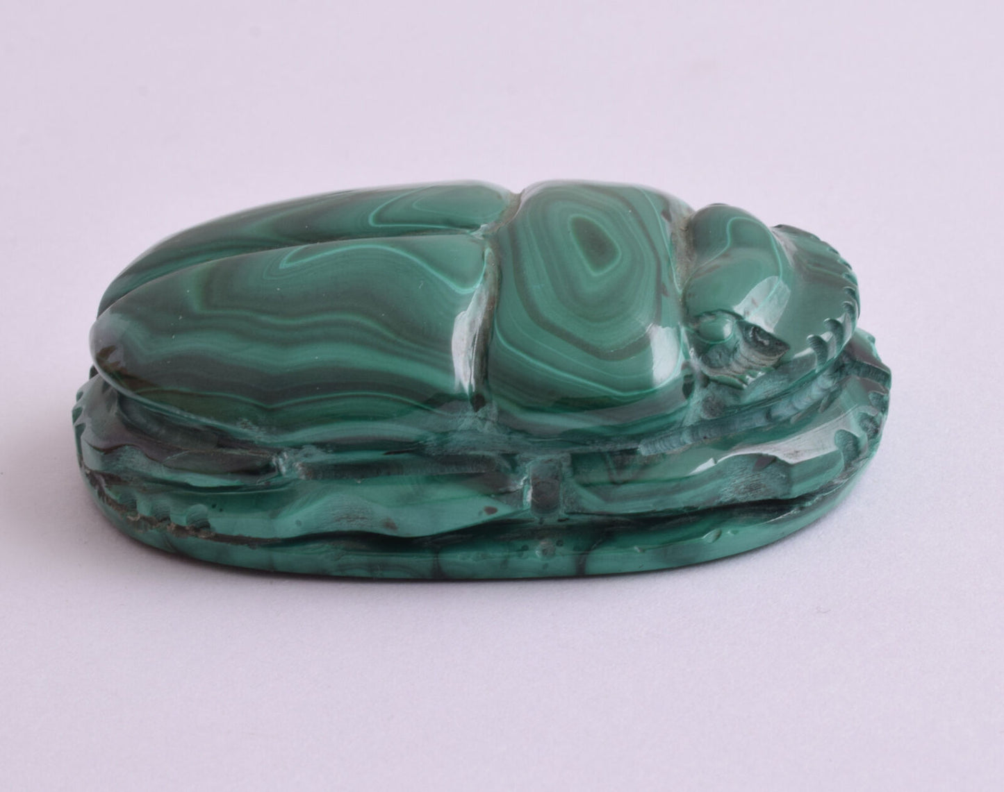 Egyptian Scarab-Carved egyptian Malachite SCARAB- 2.5" / 124 gram