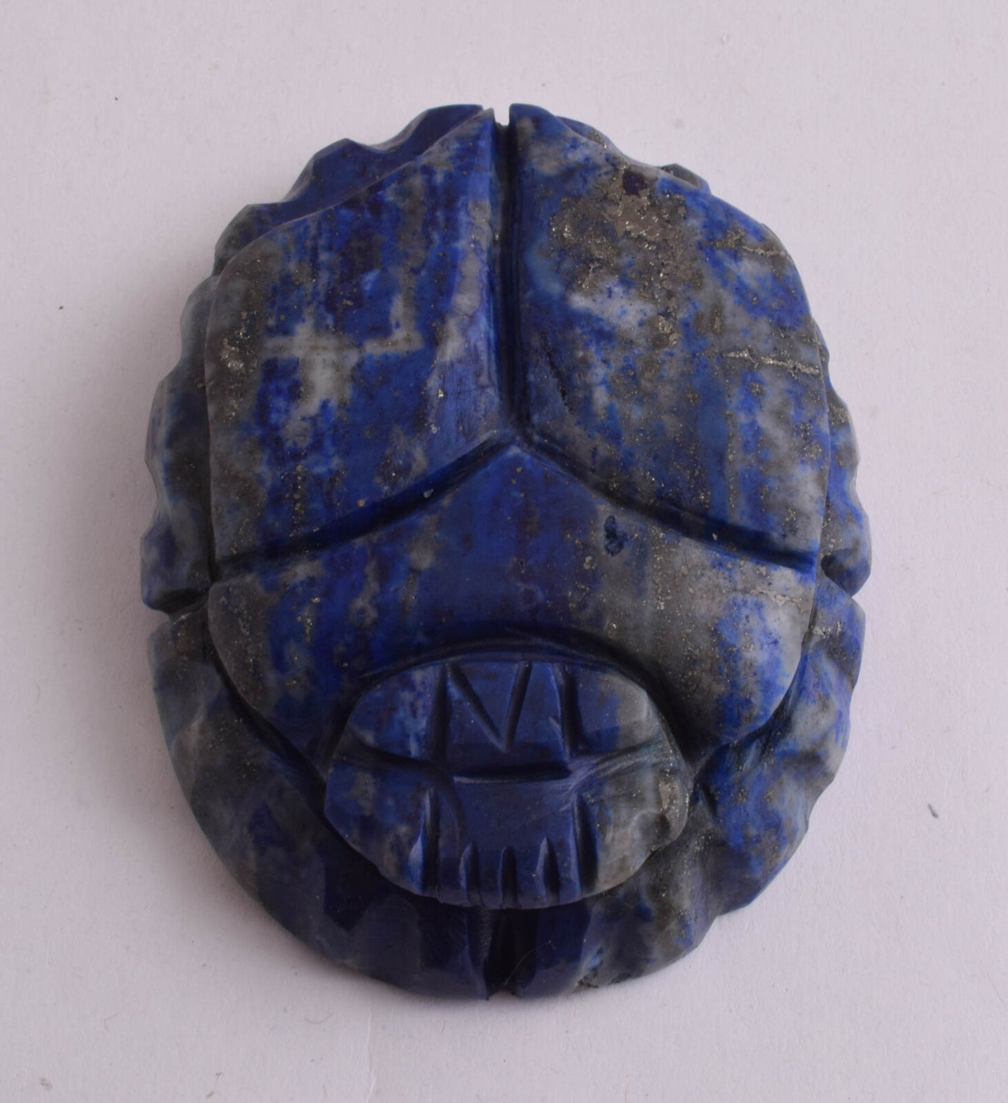 Egyptian Scarab-Carved Egyptian Lapis Lazuli Scarab- 3" /  160 gram