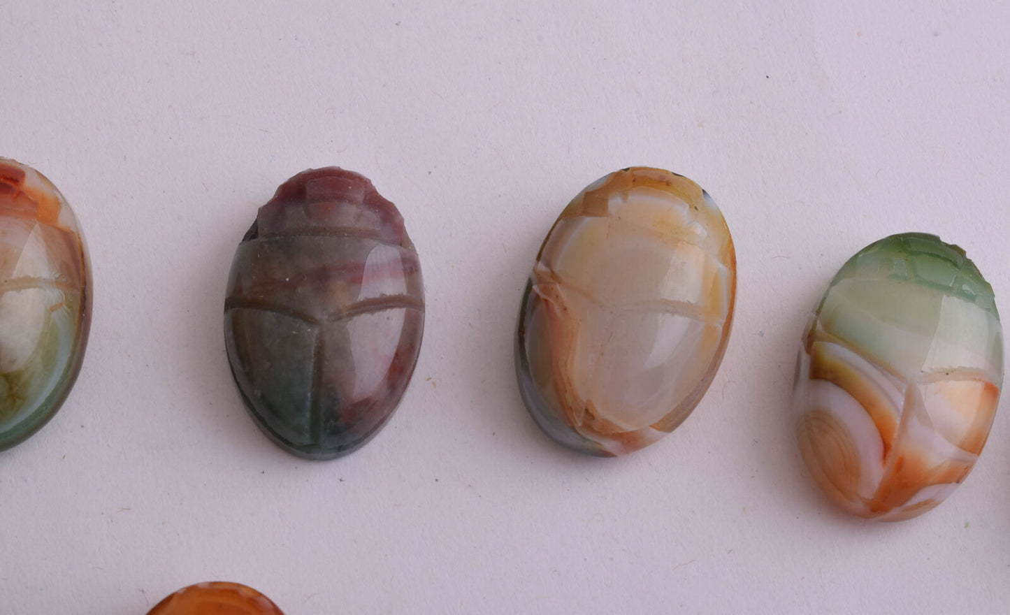 21 Egyptian Scarab-Hand Carved Egyptian Agate Scarab-Revival stone amulet