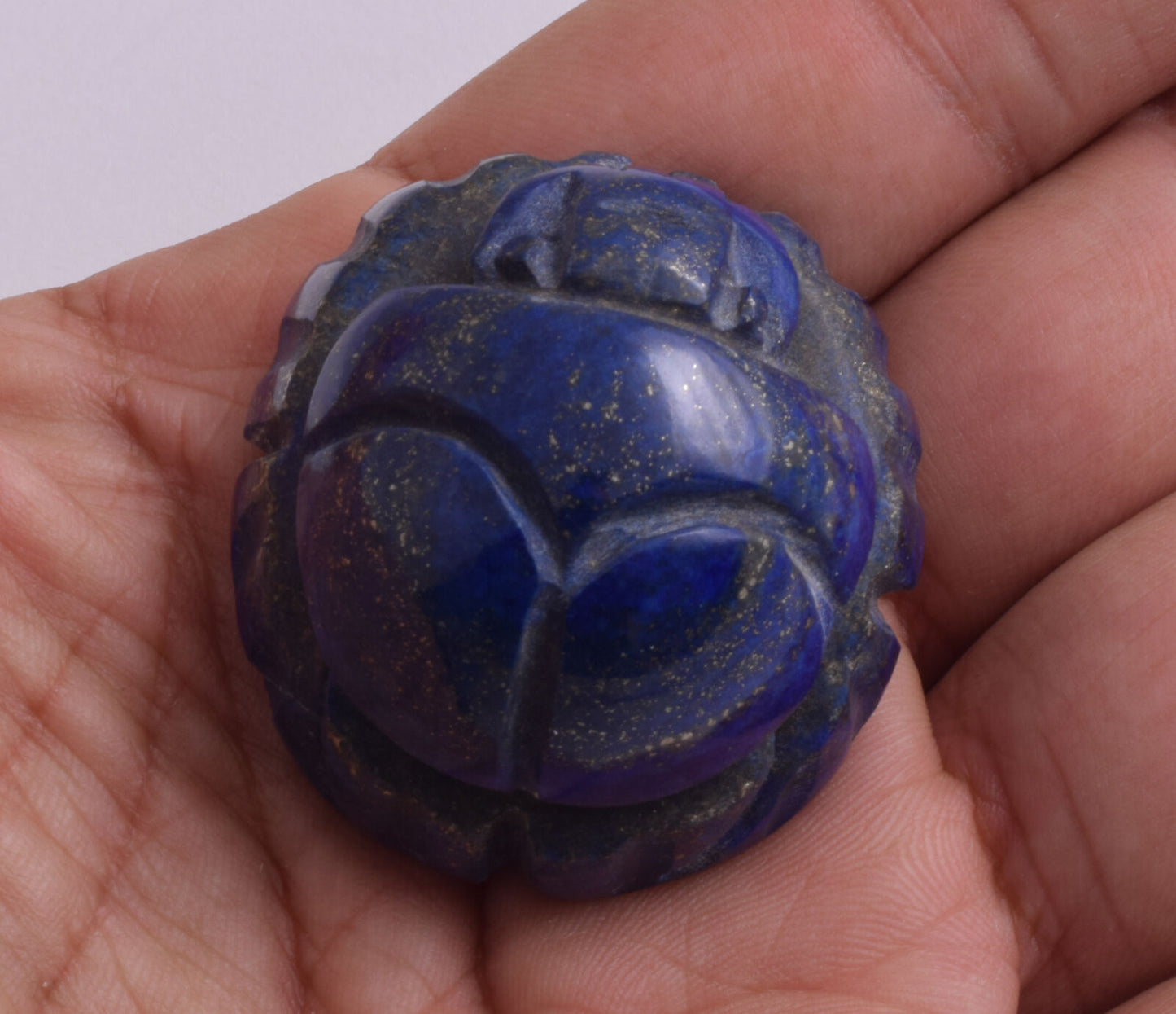 Egyptian Scarab-Carved Egyptian Lapis Lazuli Scarab- 1.6" / 56 grams