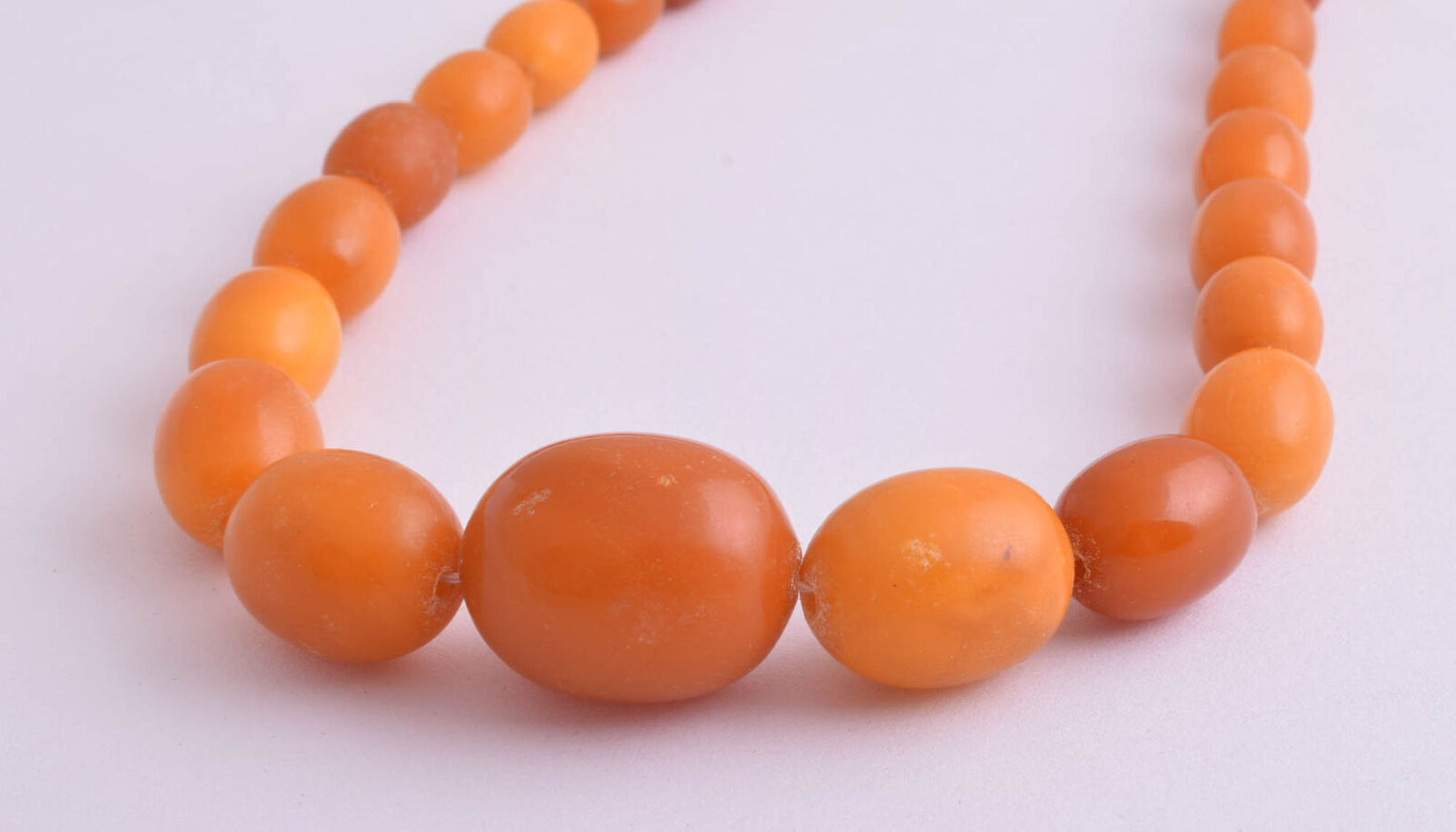 Antique genuine natural German Amber kahraman beads Necklace-Bernsteinkette