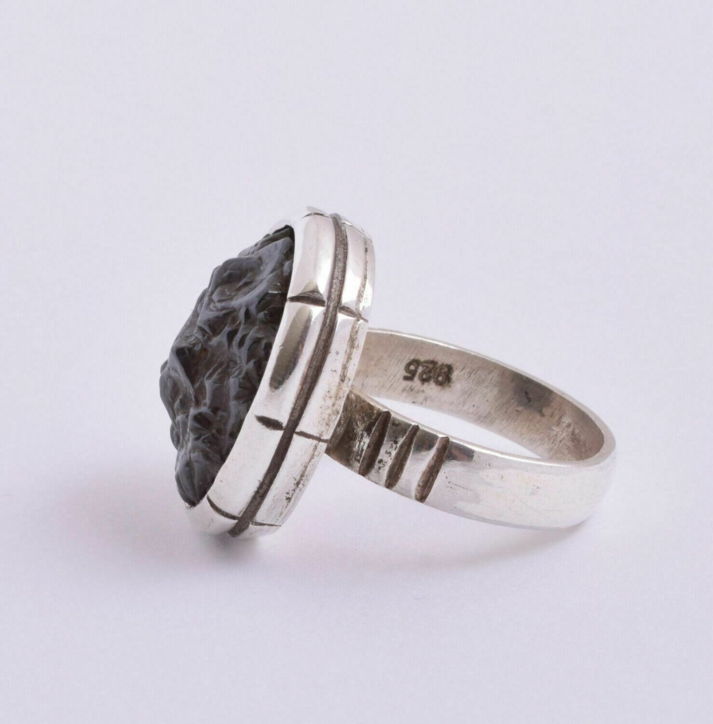 Goethite after Marcasite stone 925 sterling Silver Men Ring-Handcrafted-Egypt