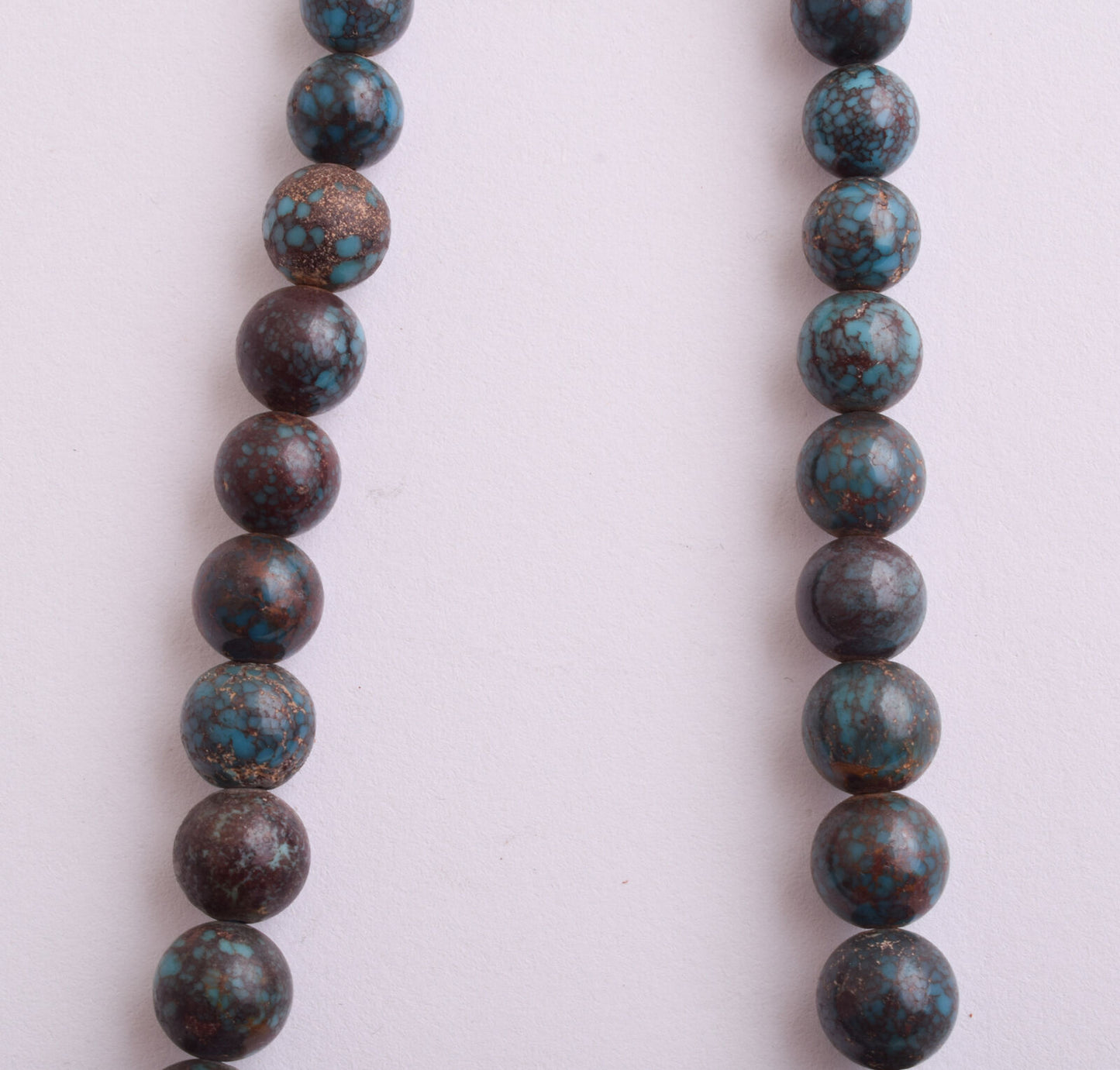 Egyptian Turquoise Spiderweb Necklace choker- round beads , 60 grams