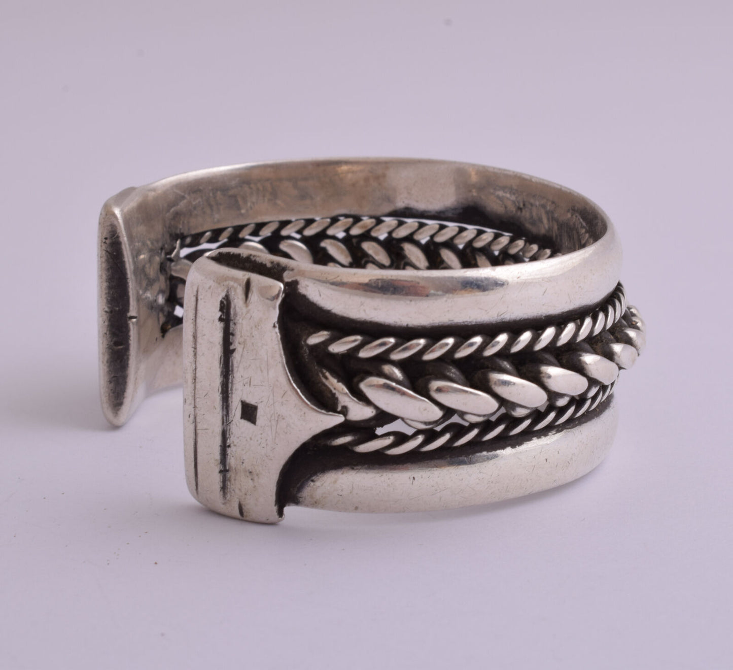 Vintage Egyptian Ethnic Bedouin Silver Siwa Bracelet Cuff