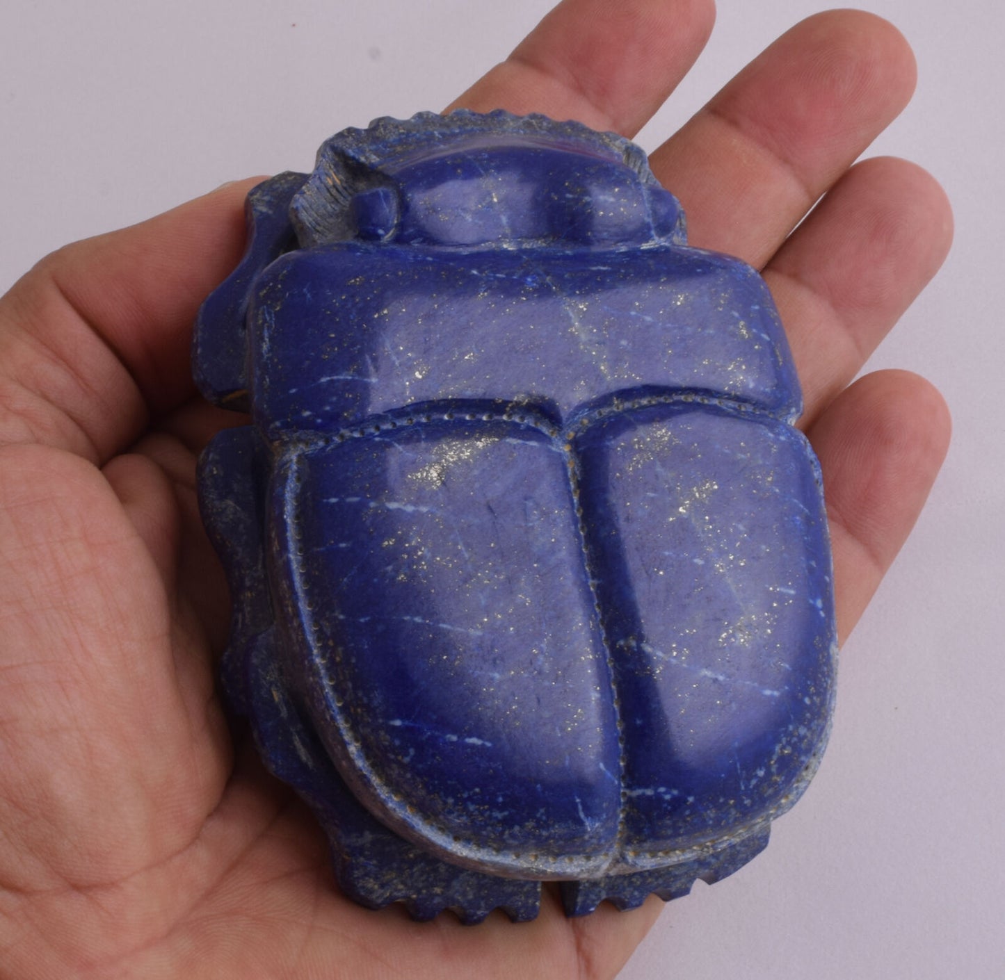 Egyptian Scarab-Carved Egyptian Lapis Lazuli Scarab- 3.6" /  343 gram