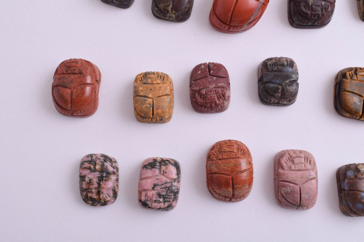 27 Egyptian Scarab-Hand Carved Egyptian Japser Scarab-Revival stone amulet