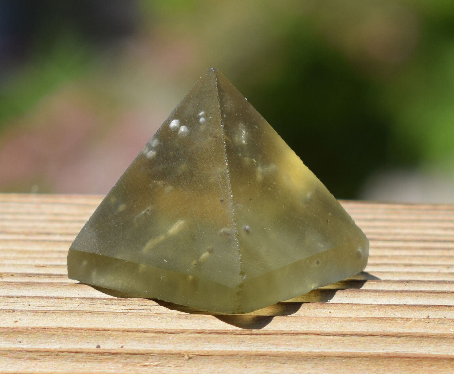 Libyan Desert Glass Pyramid-38 ct-Meteorite Tektite-asteroid impact- 0.8" Height