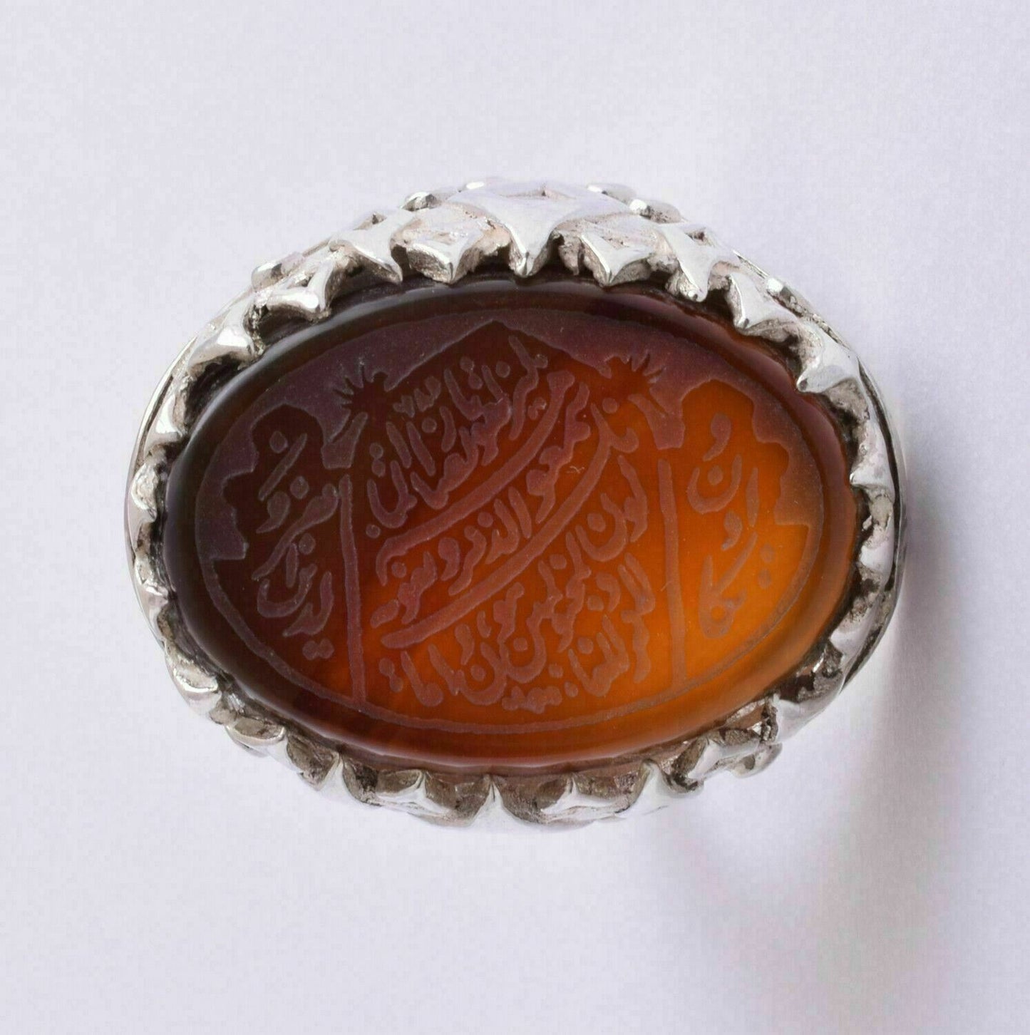 Agate aqeeq aqiq 925 Silver Men Ring- Quran-Islamic yemen- yemeni