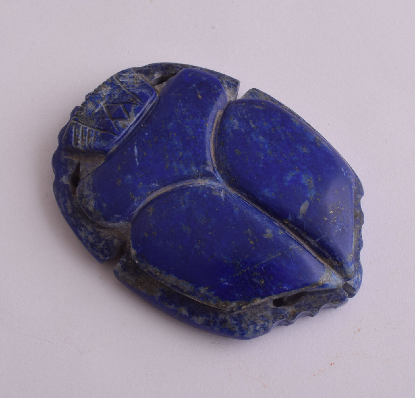 Egyptian Scarab-Carved Egyptian Lapis Lazuli Scarab- 3.1" /  126 gram