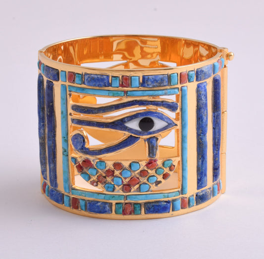 Eye of Horus Bracelet of King Tut-Egyptian Revival Bangle Bracelet-Tutankhamun