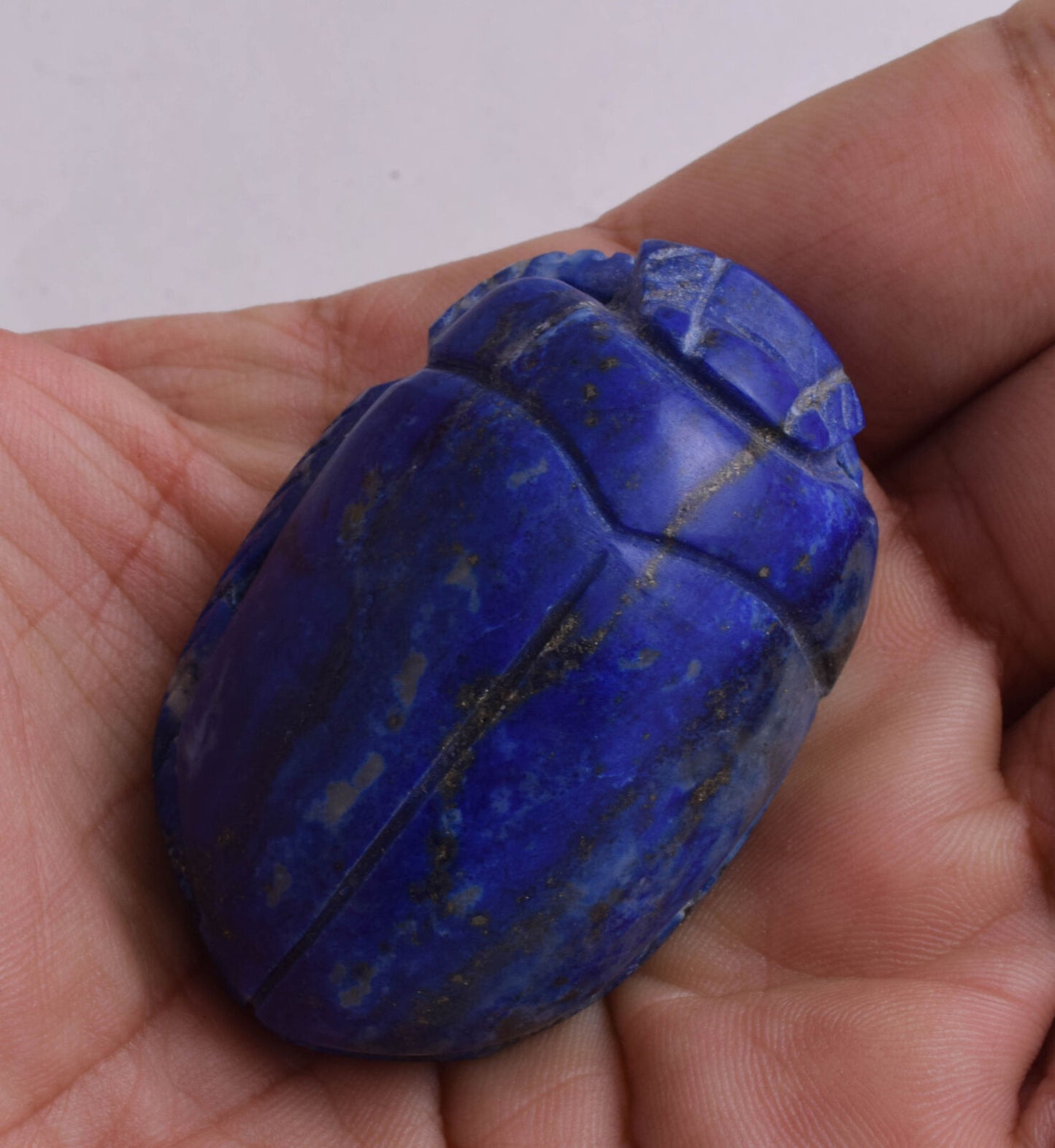 Egyptian Scarab-Carved Egyptian Lapis Lazuli Scarab- 2.3" /  76 gram