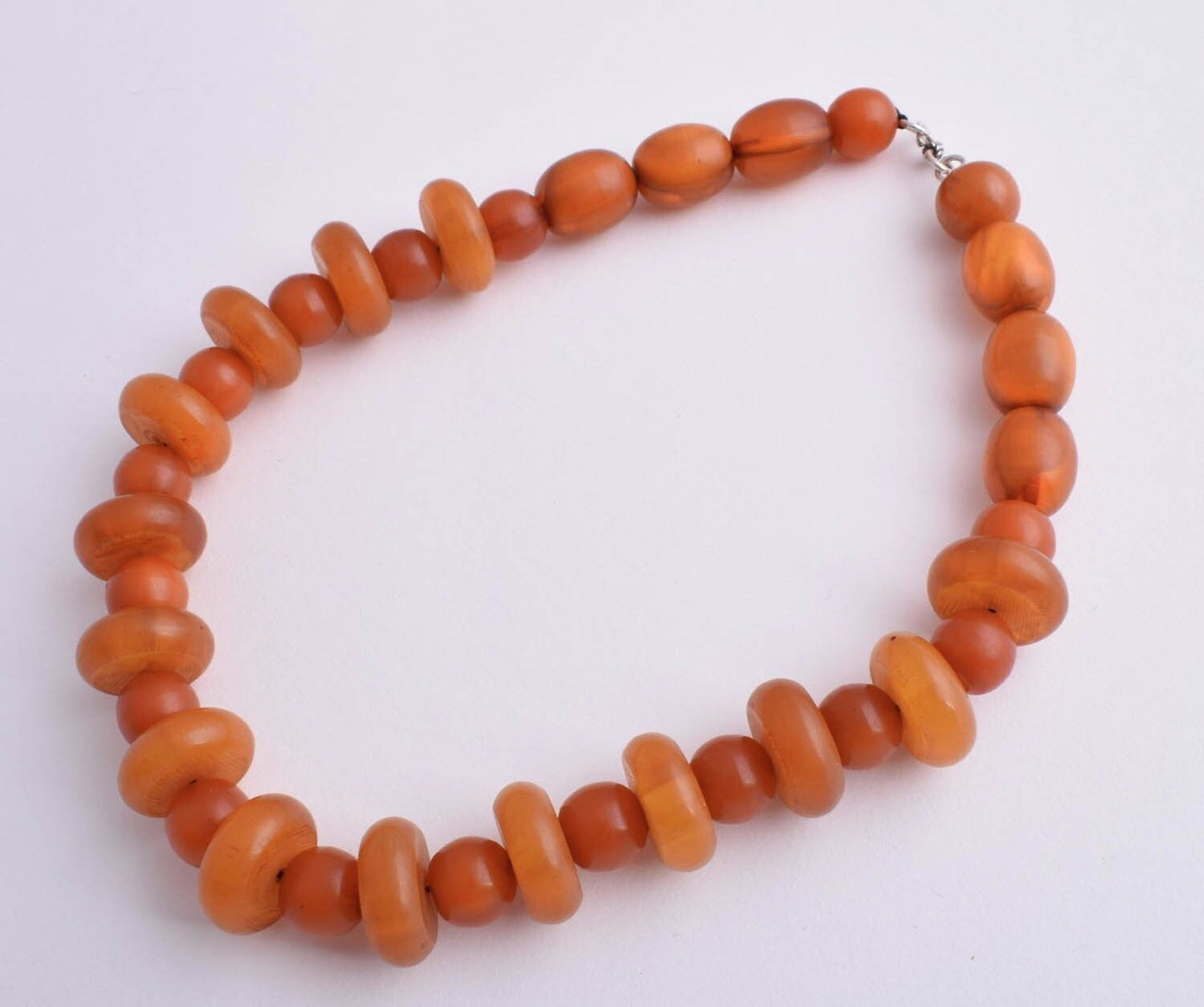 Vintage African Bakelite Amber Trade Beads-Simulated Amber Strand Necklace