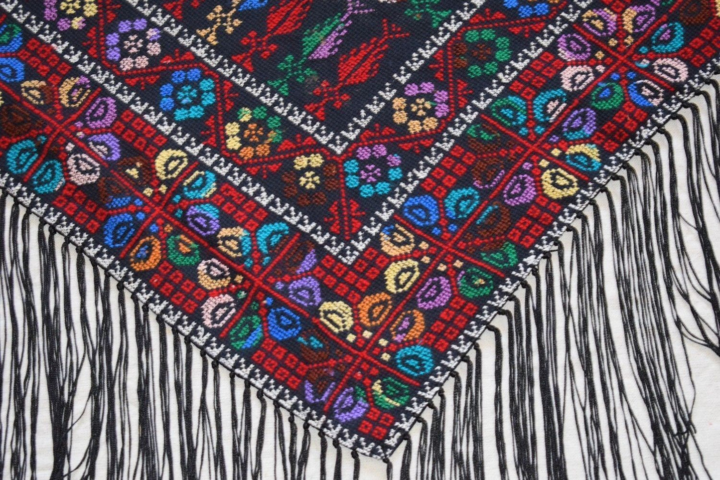 Palestinian Scarf, Embroidered Shawl, Egyptian Shawl, Bedouin Scarf, Hand Woven